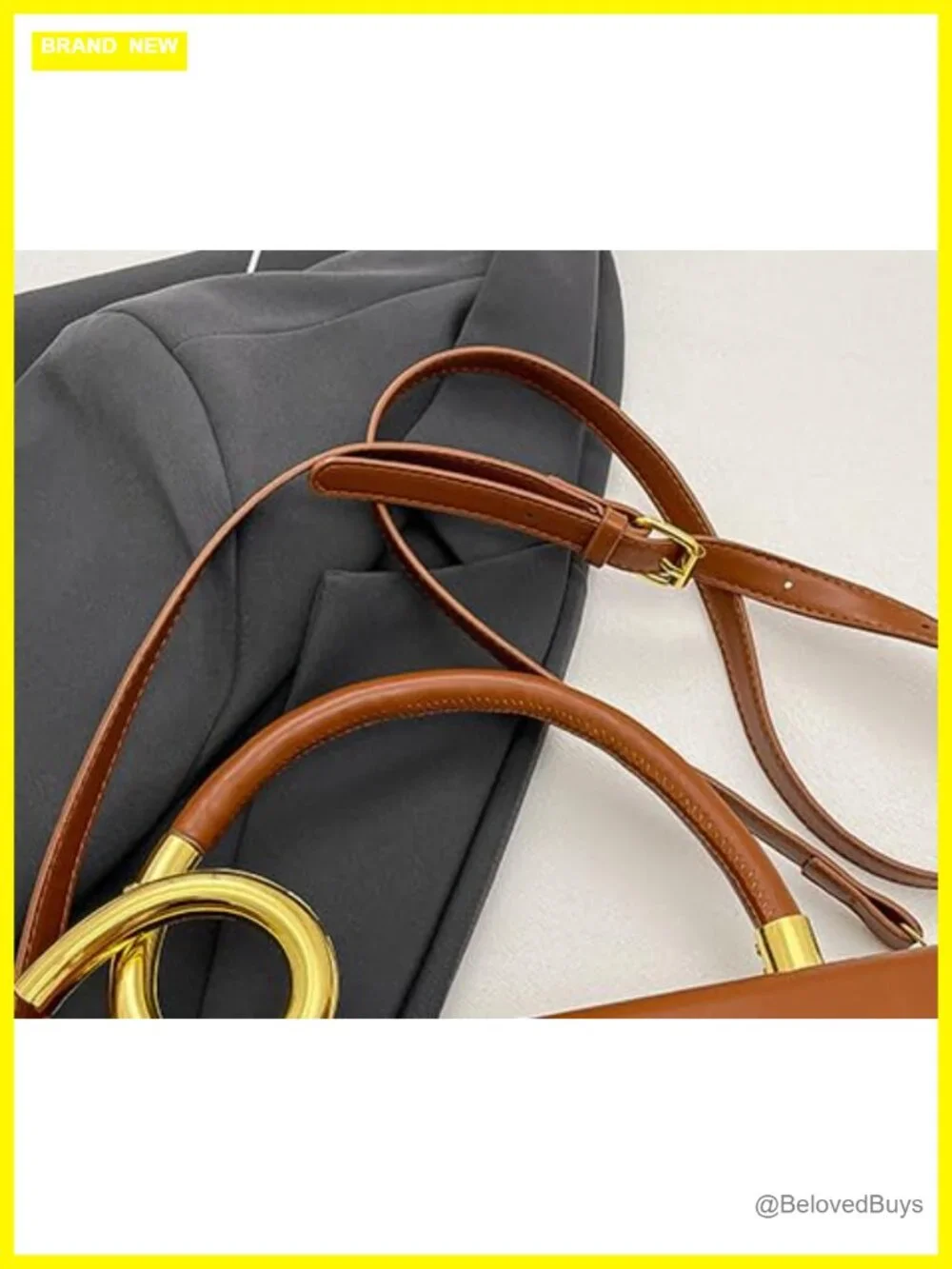 Semi-circular Saddle Purse PU Leather Tote Shoulder Bag Crossbody Handbag